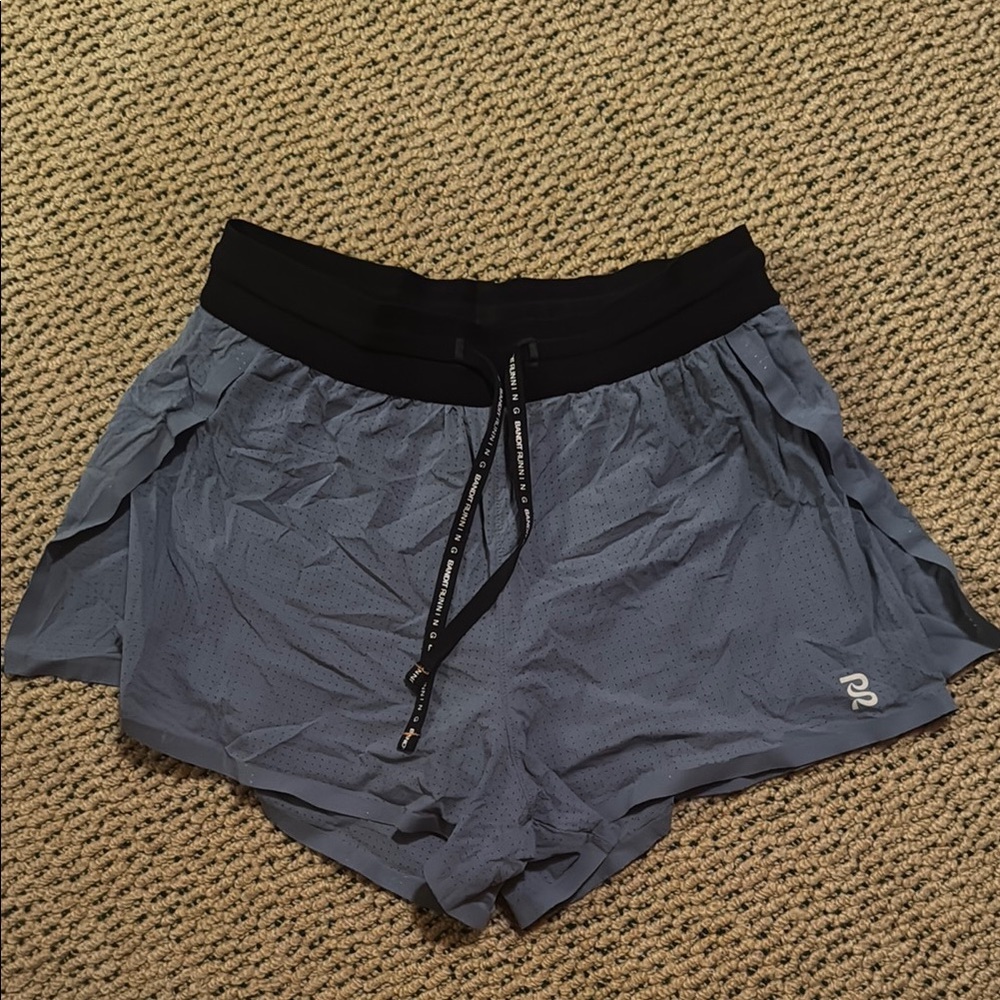 Gray and Black Athletic Shorts with Moisture-Wicking Fabric